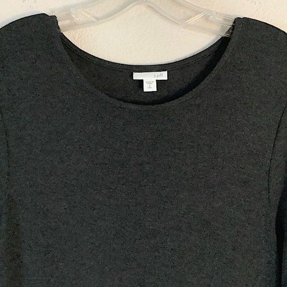 J JILL Maxi Dress TALL Long Sleeve Jersey Knit Wool Minimalist Modest Gray S - Picture 6 of 8
